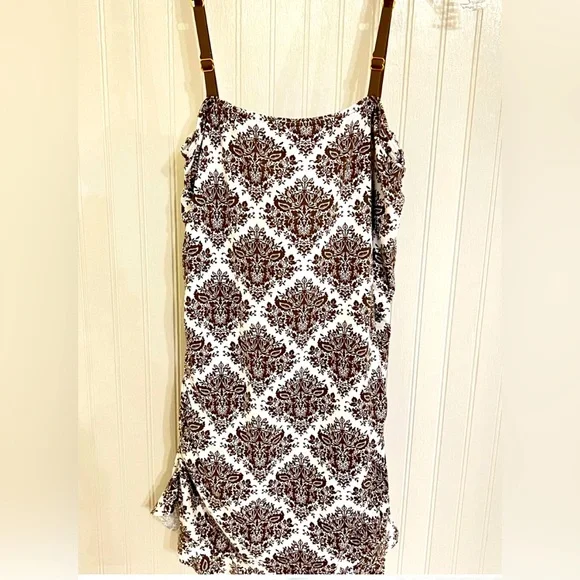 Tommy Bahama -Brown and White One Piece Swimdress - Picture 2 of 9